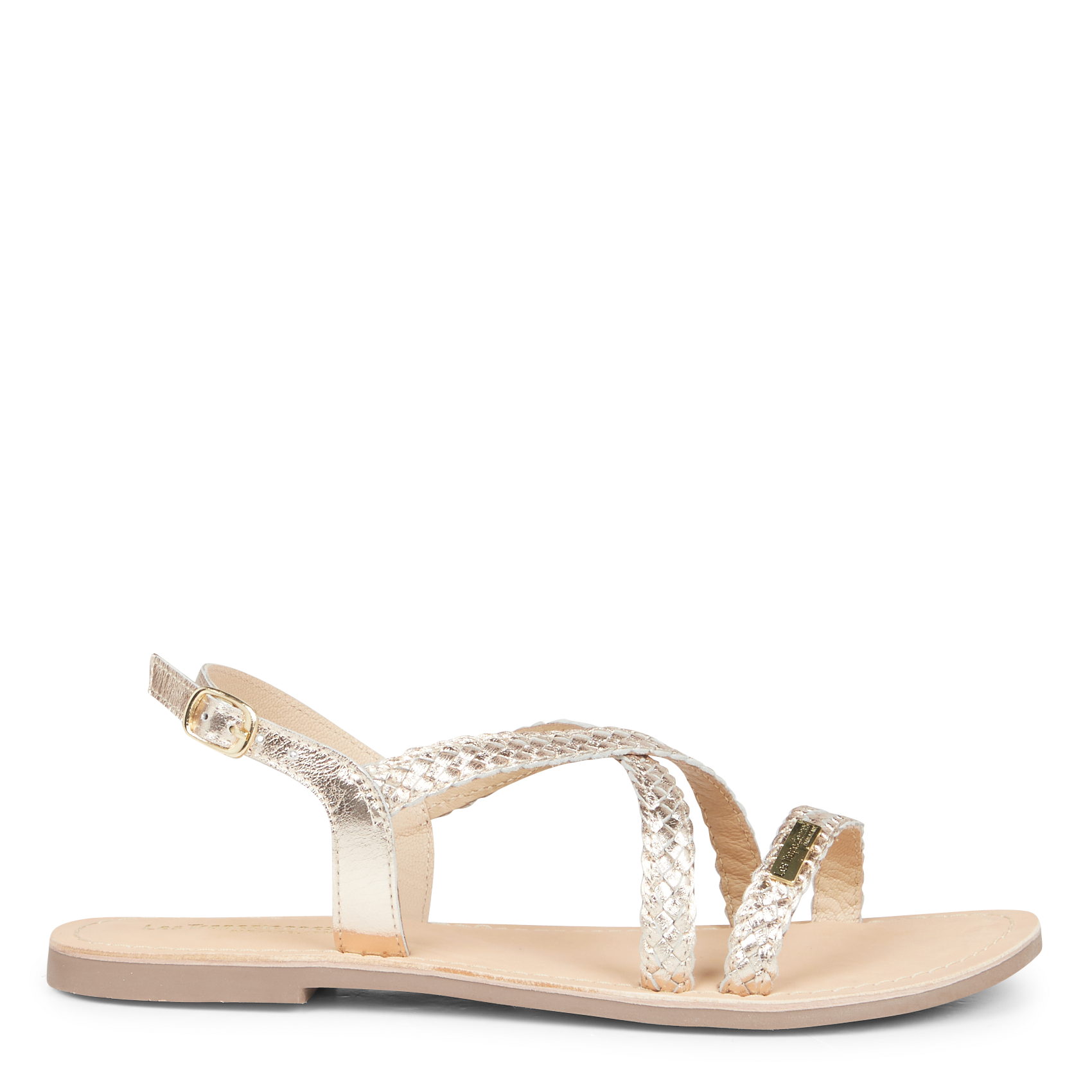 DIAMS - Sandales plates en cuir | Doré