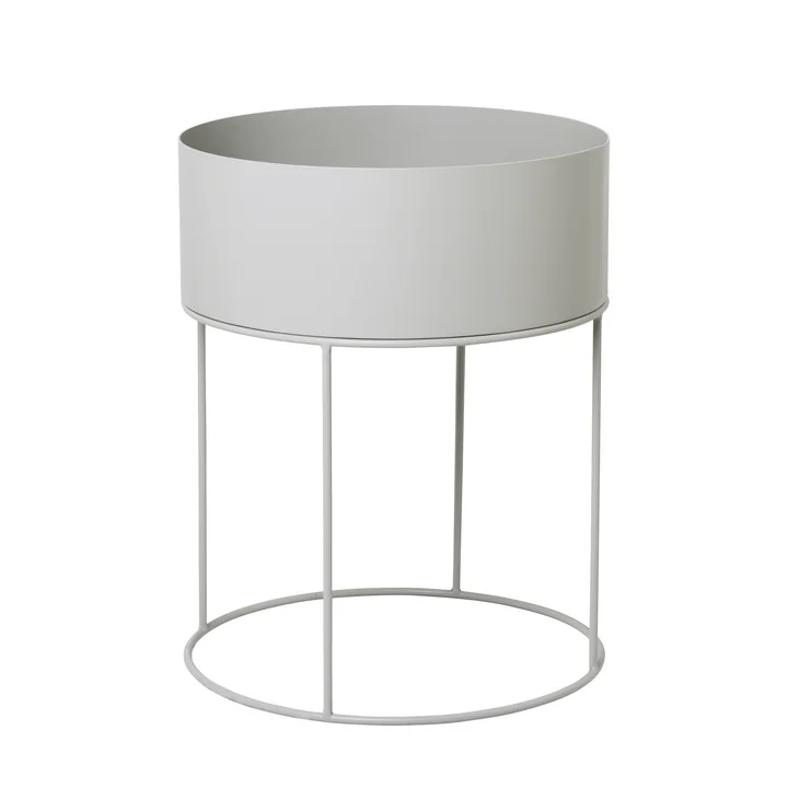 Ferm Living - Plant Box rund, hellgrau