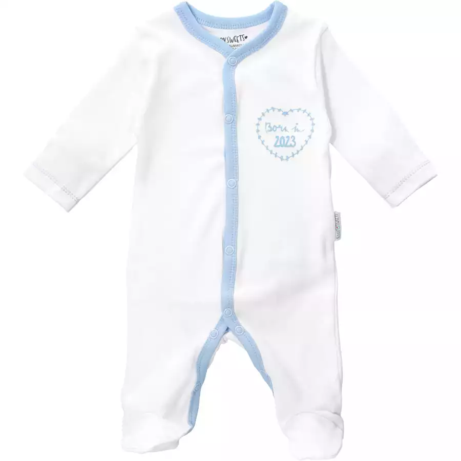Baby Sweets 2 Bodys Langarm Born in 2023 blau weiß