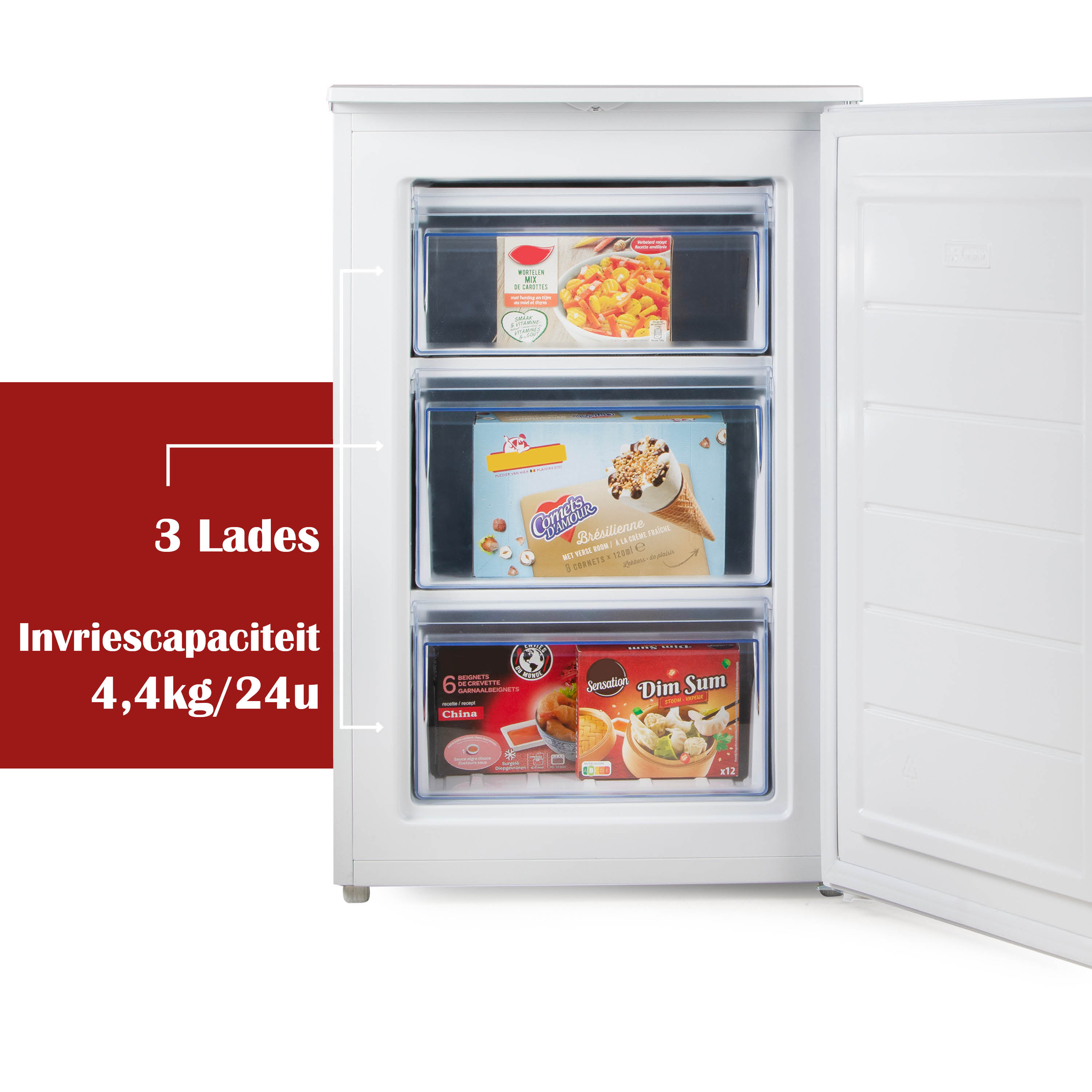 Primo PR161DV 87 liter tafelmodel vriezer - White