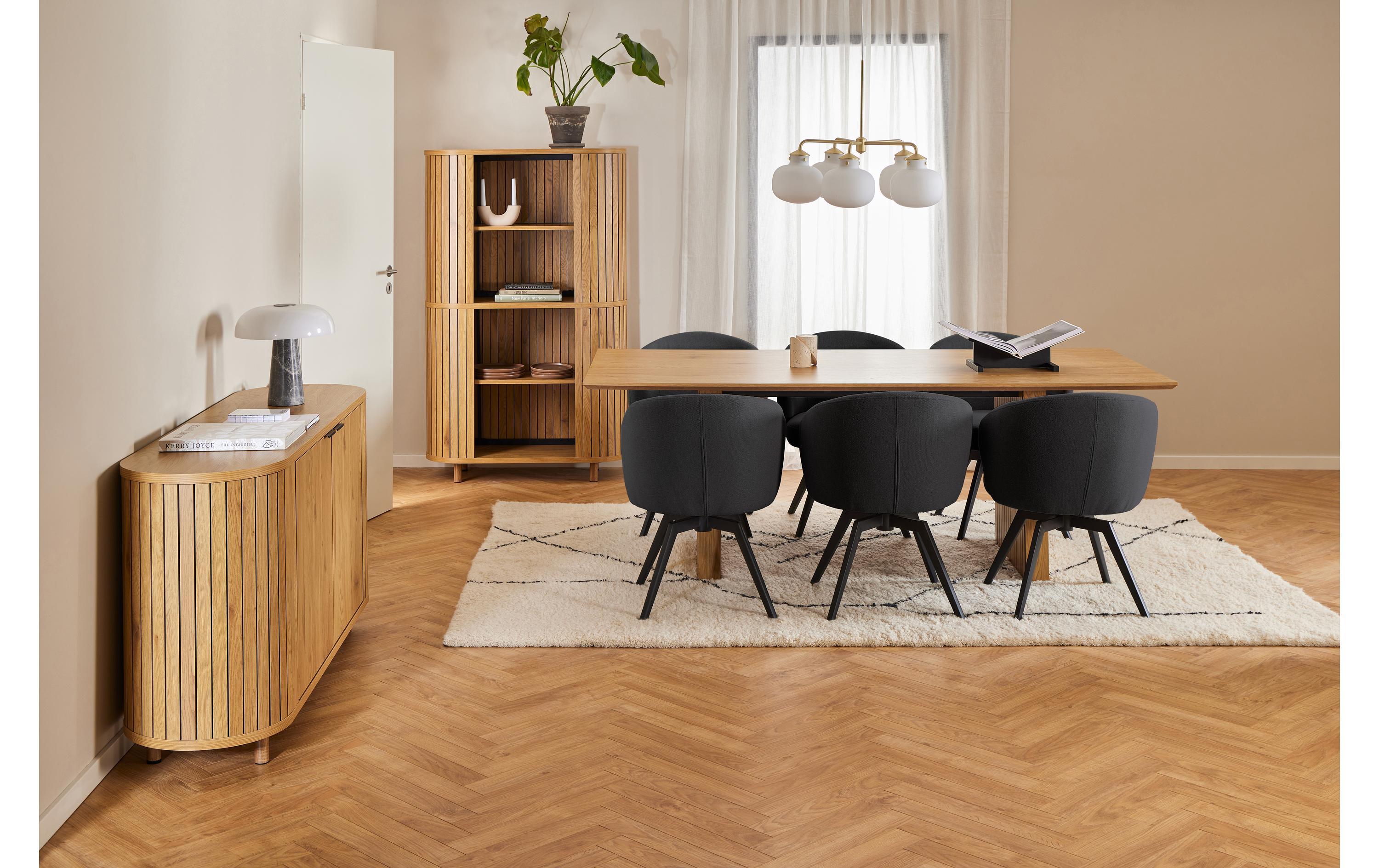 Stuhl Darlene Anthrazit<br>Esszimmerstuhl mit 3-Feld-Nähten