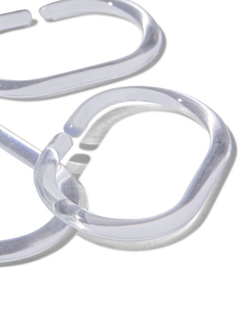 12 anneaux transparents pour rideau de douche