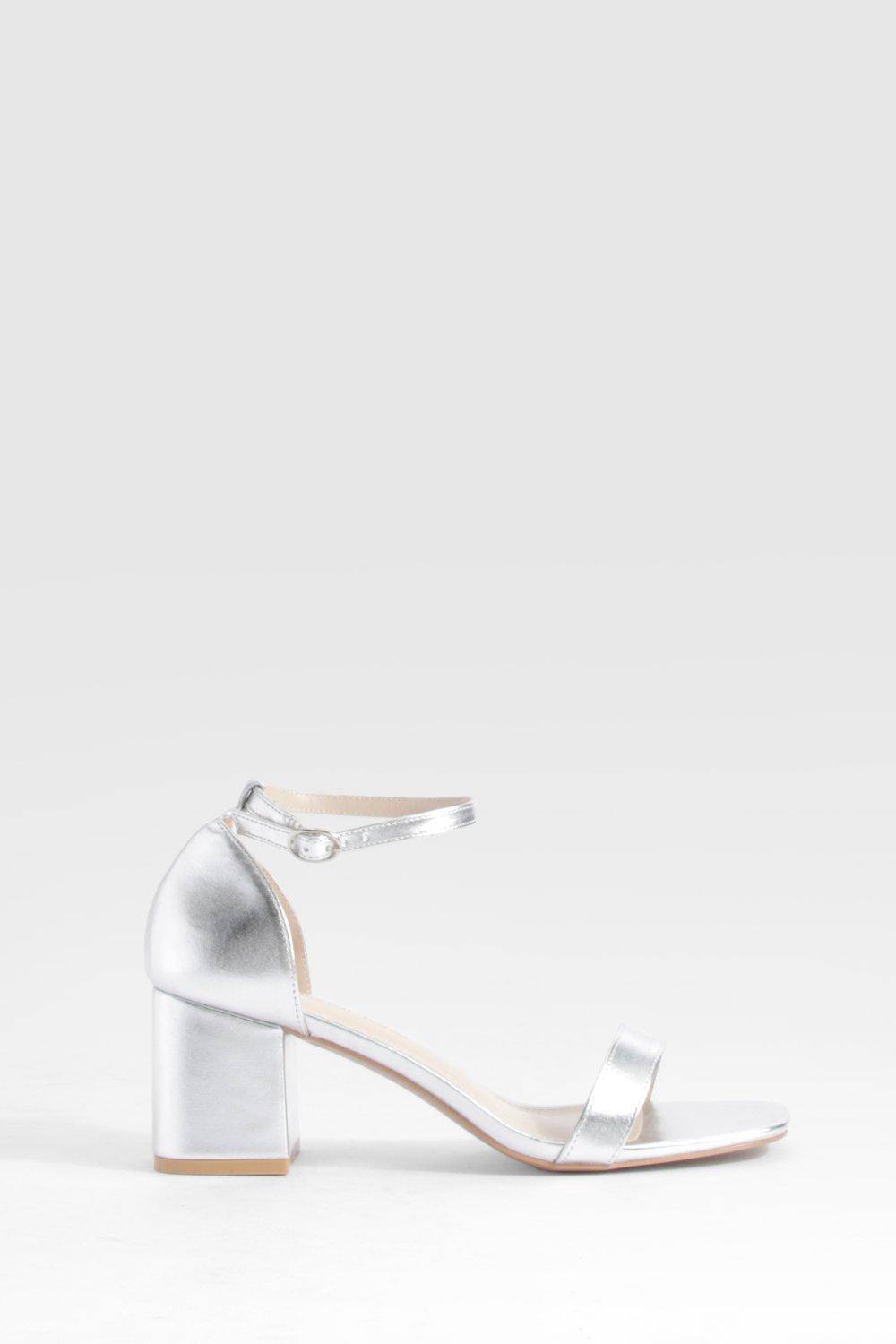 boohoo Talons larges métalliques à bloc bas, effet minimaliste