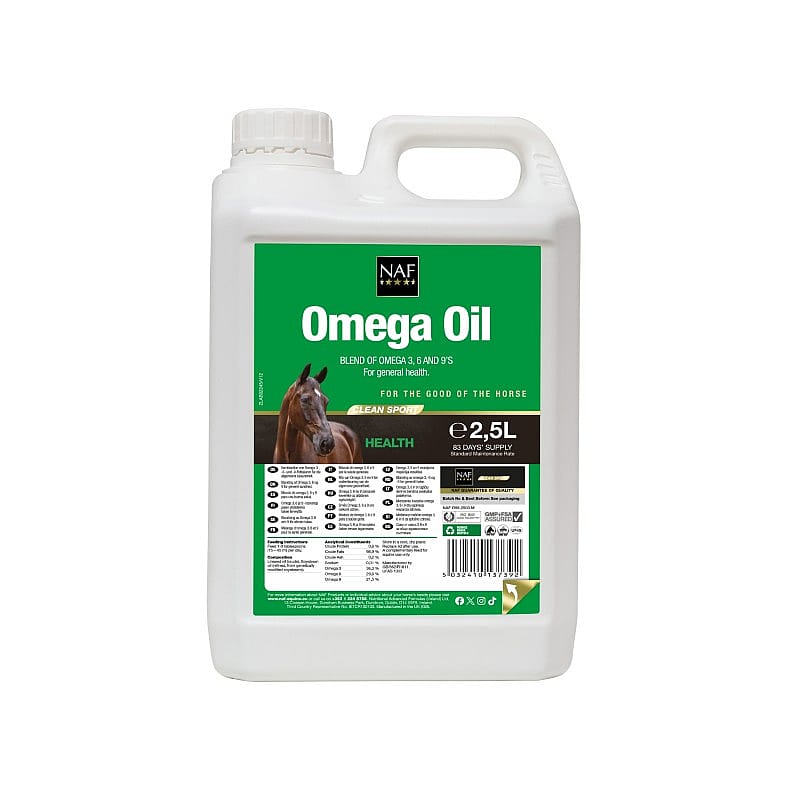 NAF Omega Oil – Voor glans, energie en algehele vitaliteit bij paarden