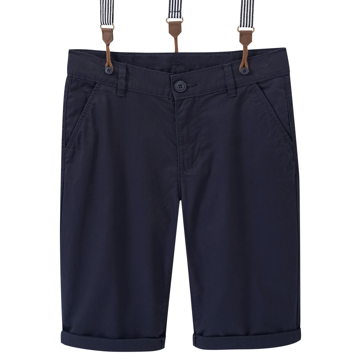 Yigga Jungen Chinoshorts mit Hosenträgern dunkelblau