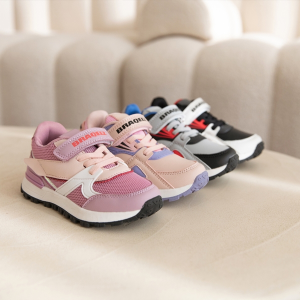 Braqeez meisjes sneakers met roze details
