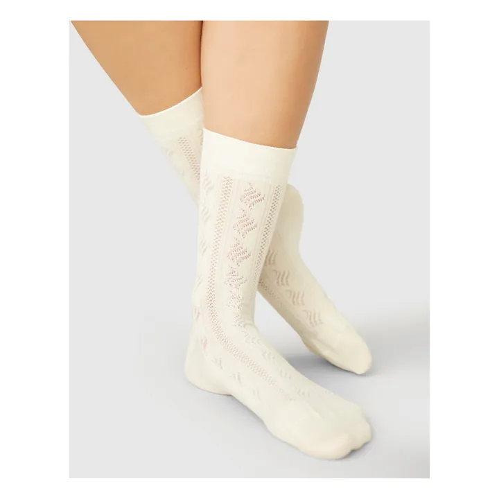 Swedish Stockings Chaussettes Alva Kumiko Coton Bio | Ivoire