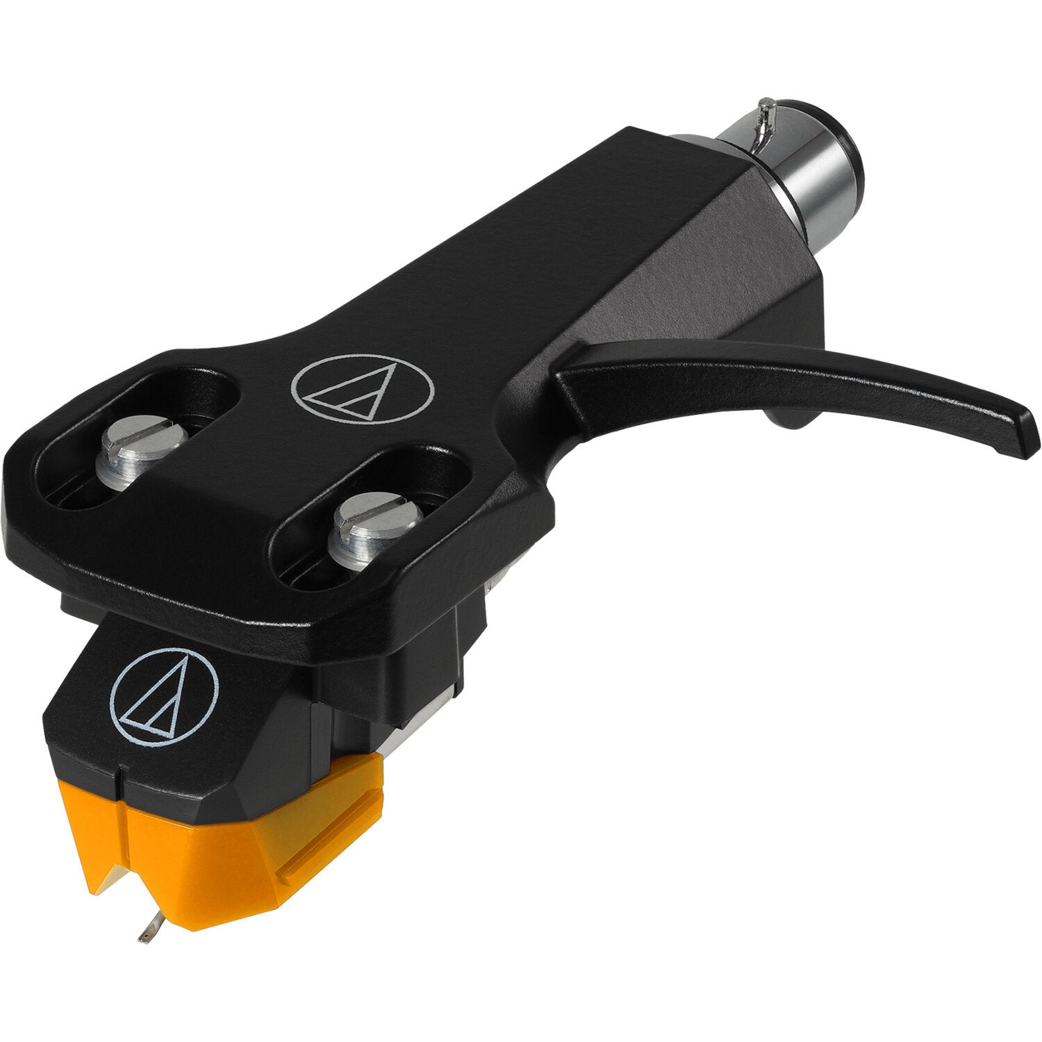 Audio Technica AT-VM95EN/H MM cartridge gemonteerd op headshell, naakt elliptisch
