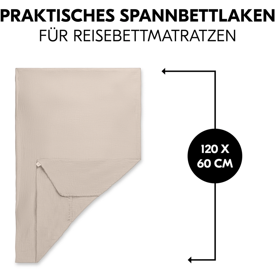 hauck Spannbettlaken für Reisebettmatratzen Beige