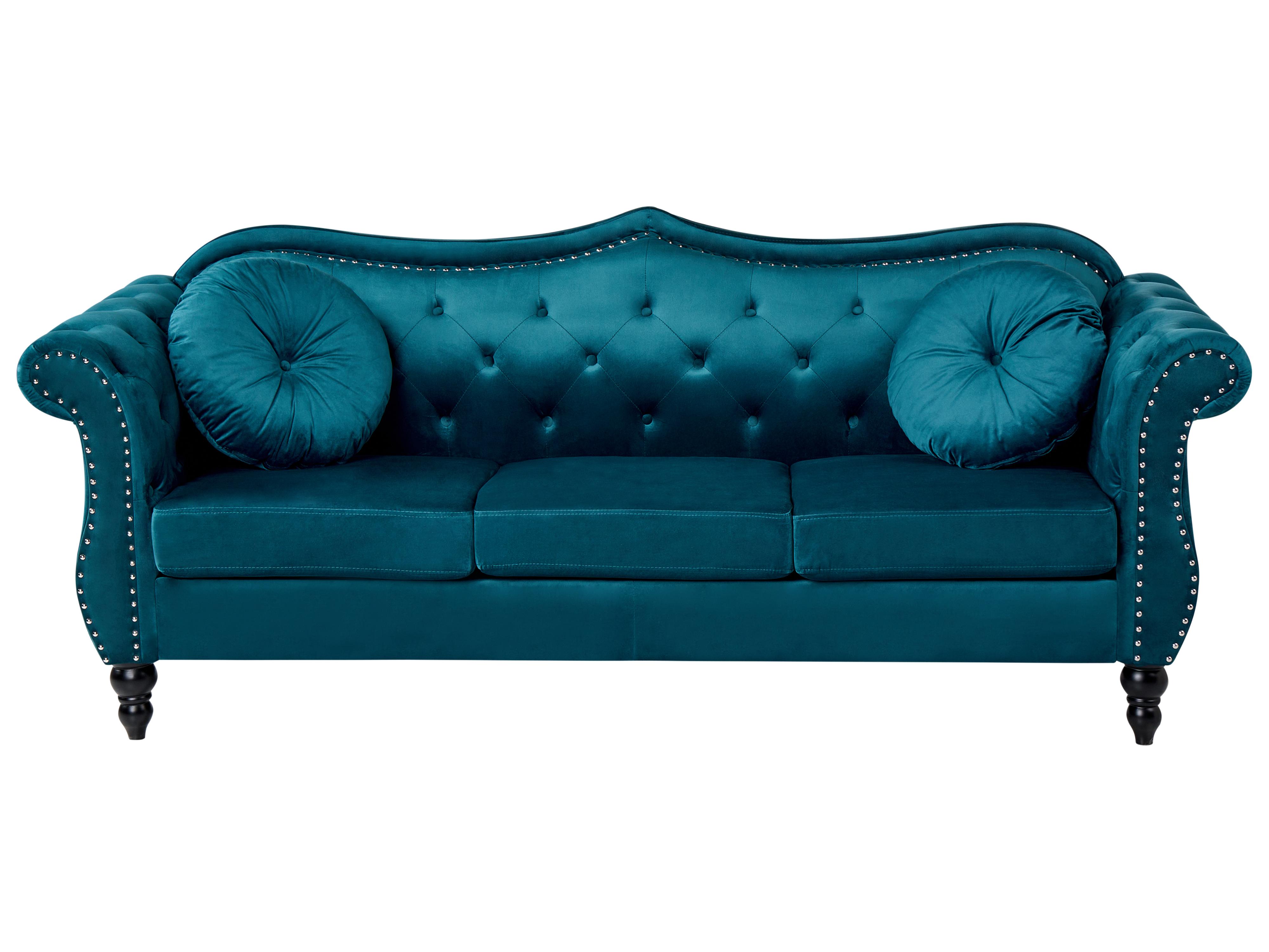 Bankenset 5-zits SKIEN Fluweel Groenblauw