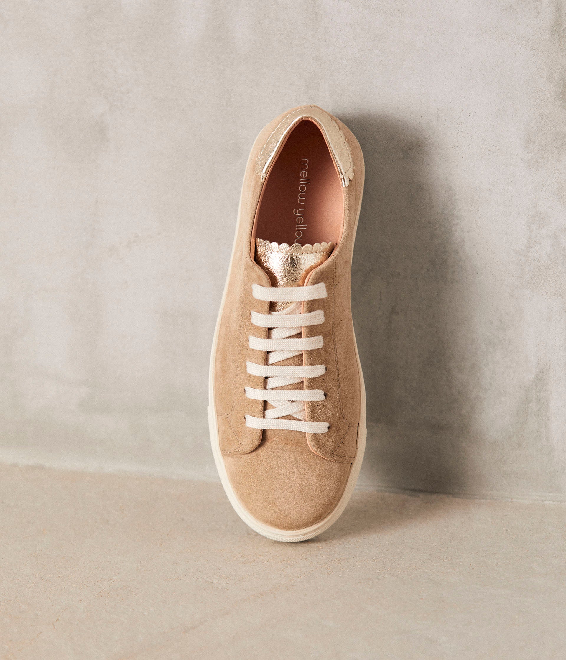 Baskets velours beige Suzanne