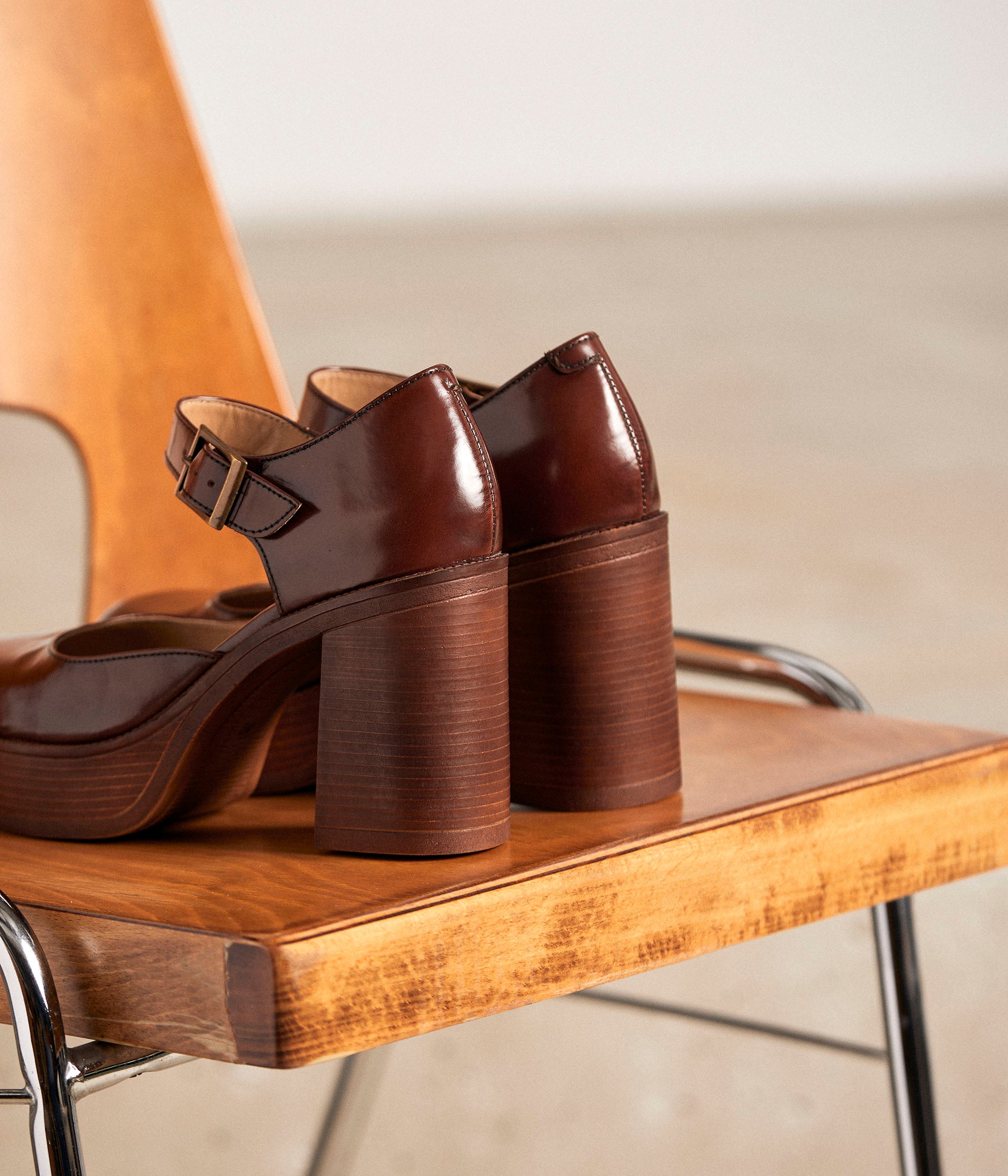 Babies cuir marron Adenora