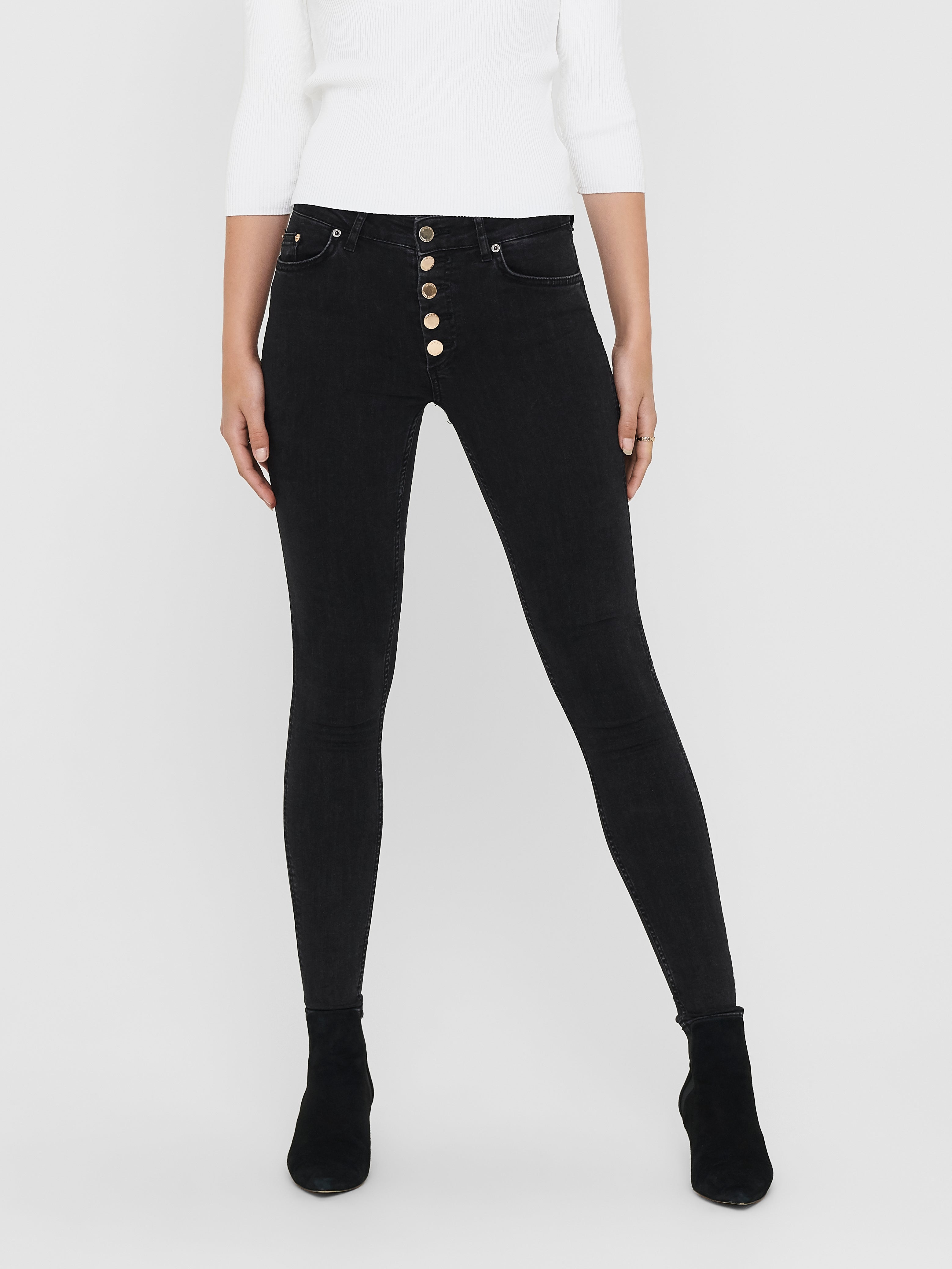 ONLBOBBY Mittlere Taille Skinny Fit Jeans Black