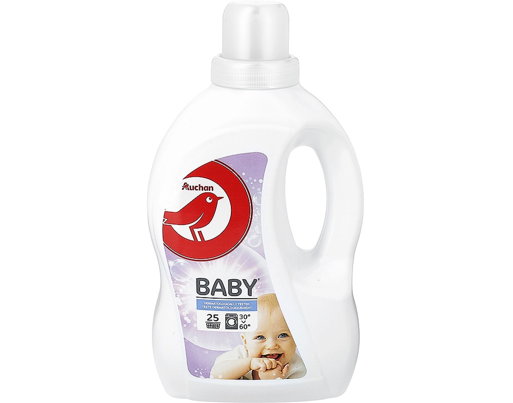 DETERGENTE AUCHAN ROUPA DELICADA LÍQUIDO BEBÉ 25 DOSES