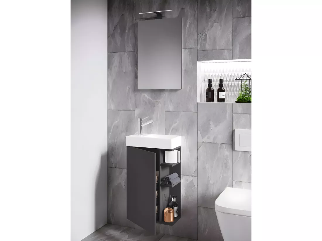 2-pièces lavabo meuble de salle de bains Lumia miroir