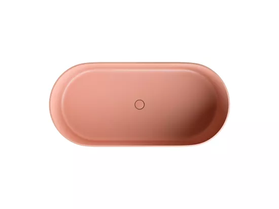 baignoire îlot OMNIRES OVO M+ 160X75 CM couleur : rose finition : matbonde et siphon inclus