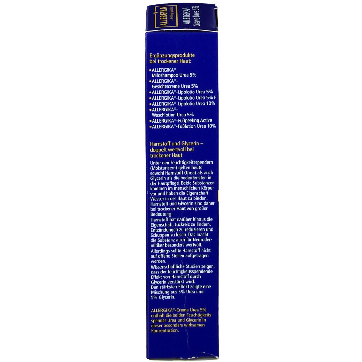 ALLERGIKA® Creme Urea 5% - Medizinische Spezialpflege zur Vorbeugung von Juckreiz und Schuppung, zur lokalen Intensivpflege an Händen, Ellbogen und Beinen
