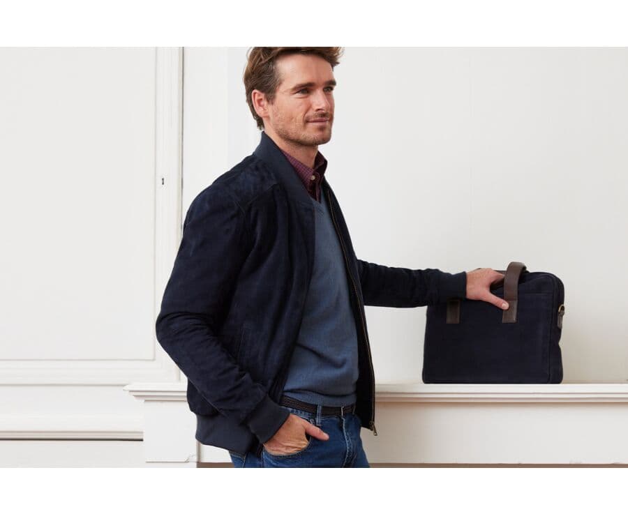 Blouson homme cuir Marine - SEAN