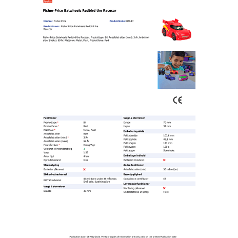 Fisher-Price Batweels legetøjsbil - flere varianter - assorteret