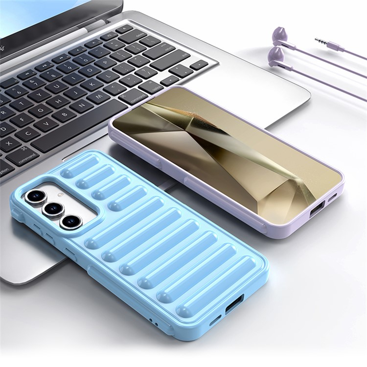 Samsung Galaxy S24 FE Gepolsterte 3D Puffer Gummi Case Hülle - Grün