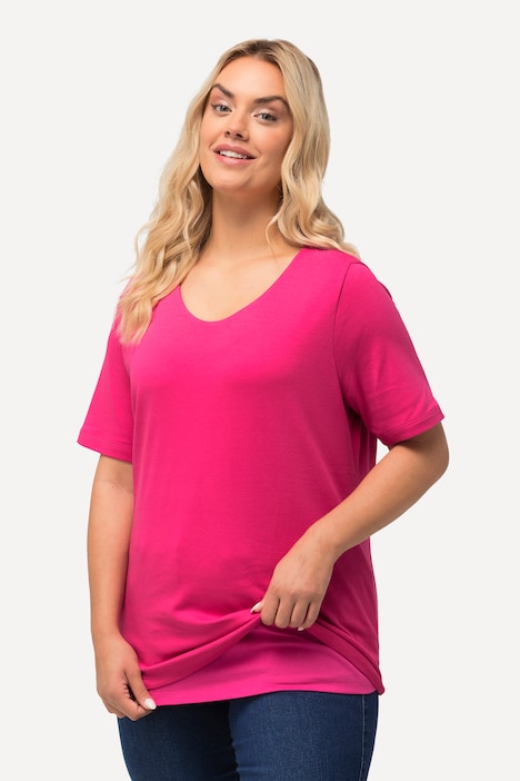 Shirt, doppellagige Vorderseite, Slim, Rundhals, Halbarm