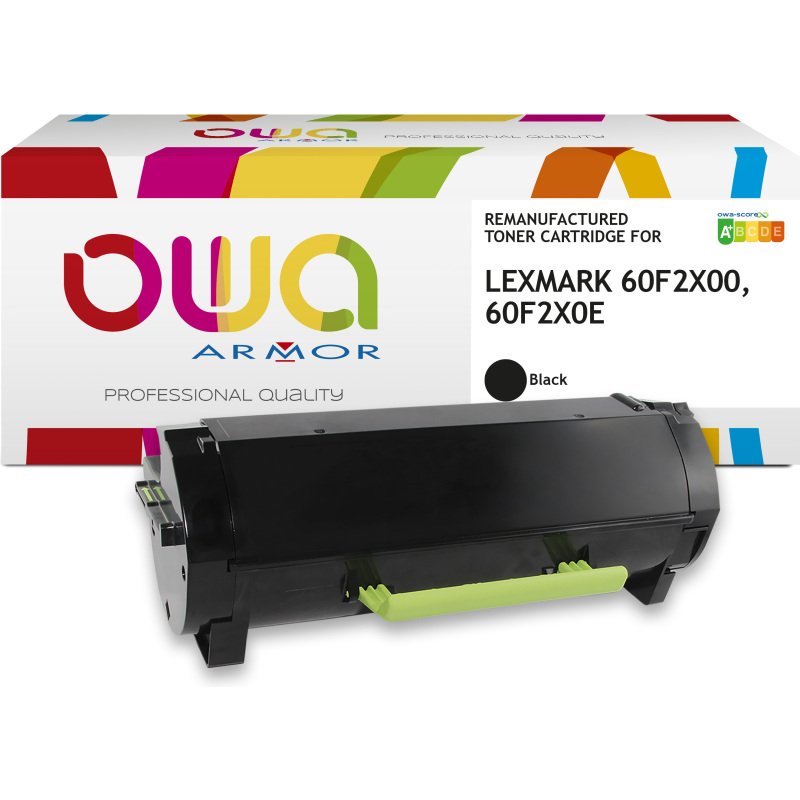 Toner remanufacturé OWA - haute capacité - Noir - pour LEXMARK 60F2X00, 60F2X0E