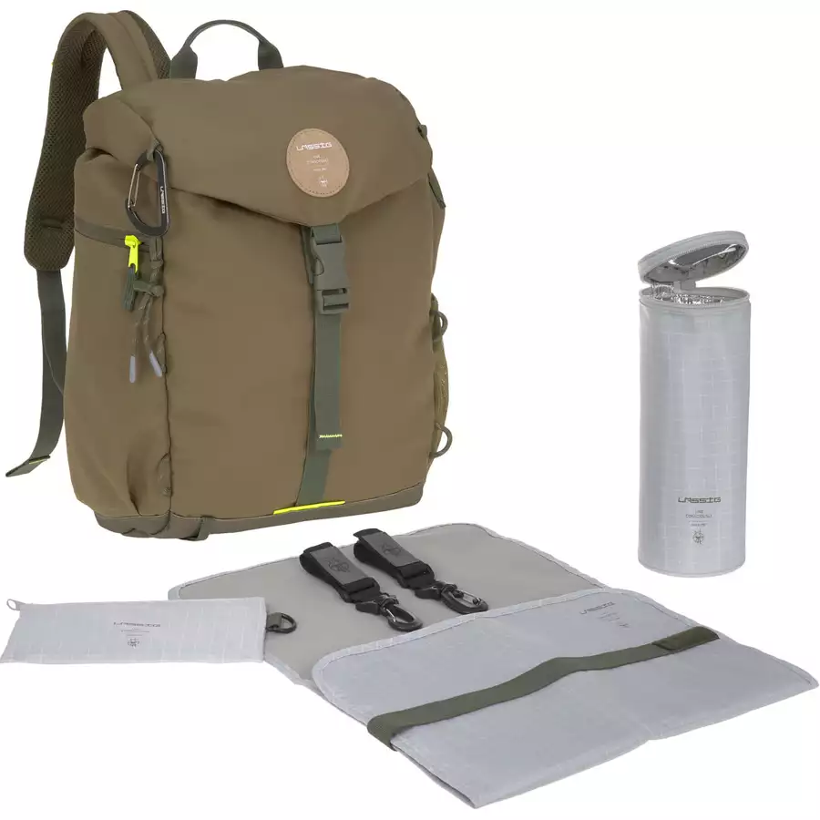LÄSSIG Wickelrucksack Outdoor Backpack olive