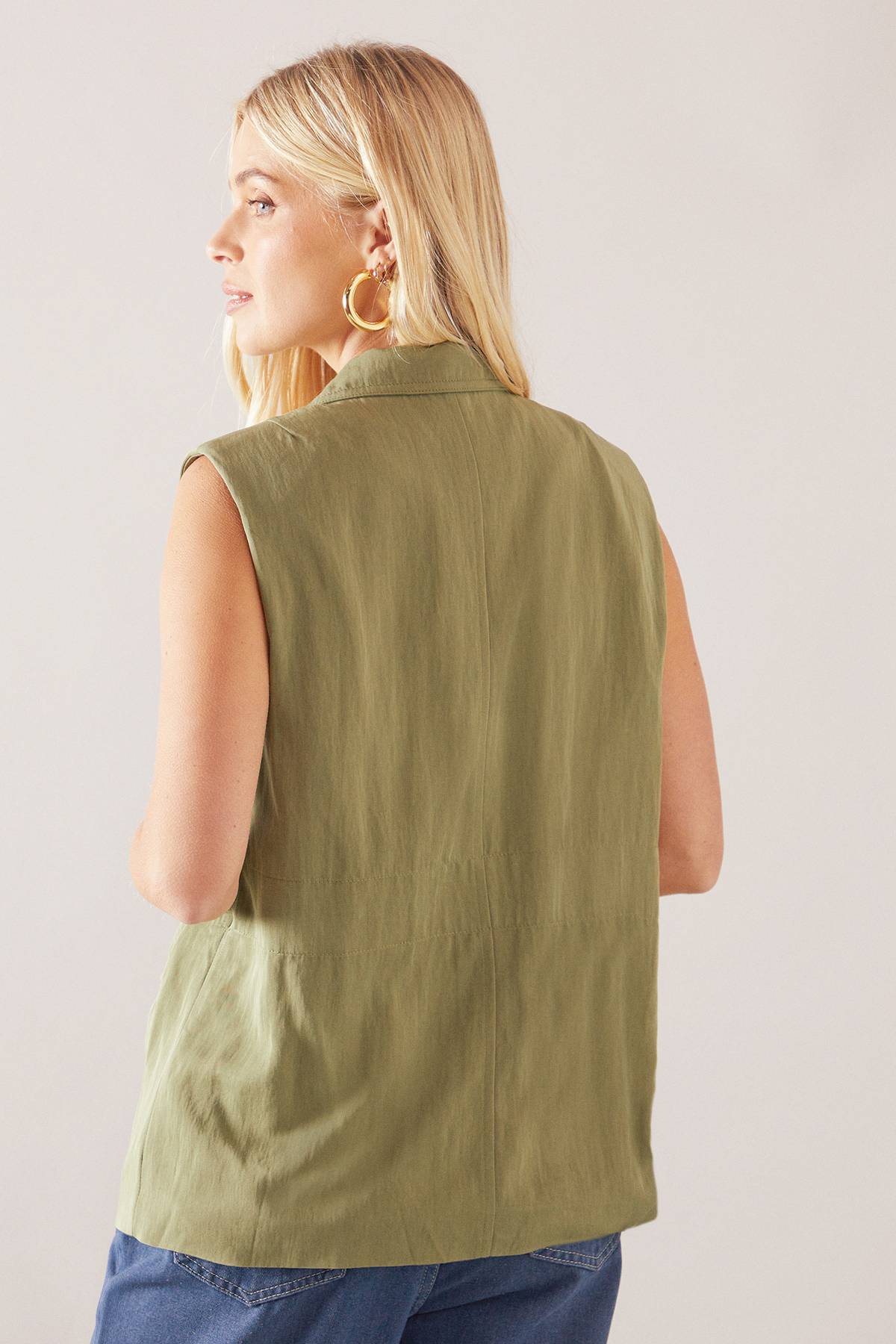 Wallis Gilet Sans Manches Ceinturé Petite Taille