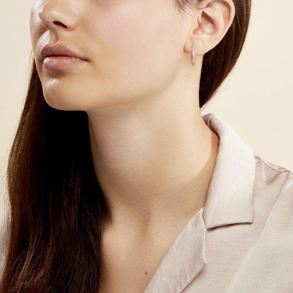 Créoles Karolina Rondes Plaqué Or Jaune Oxyde De Zirconium