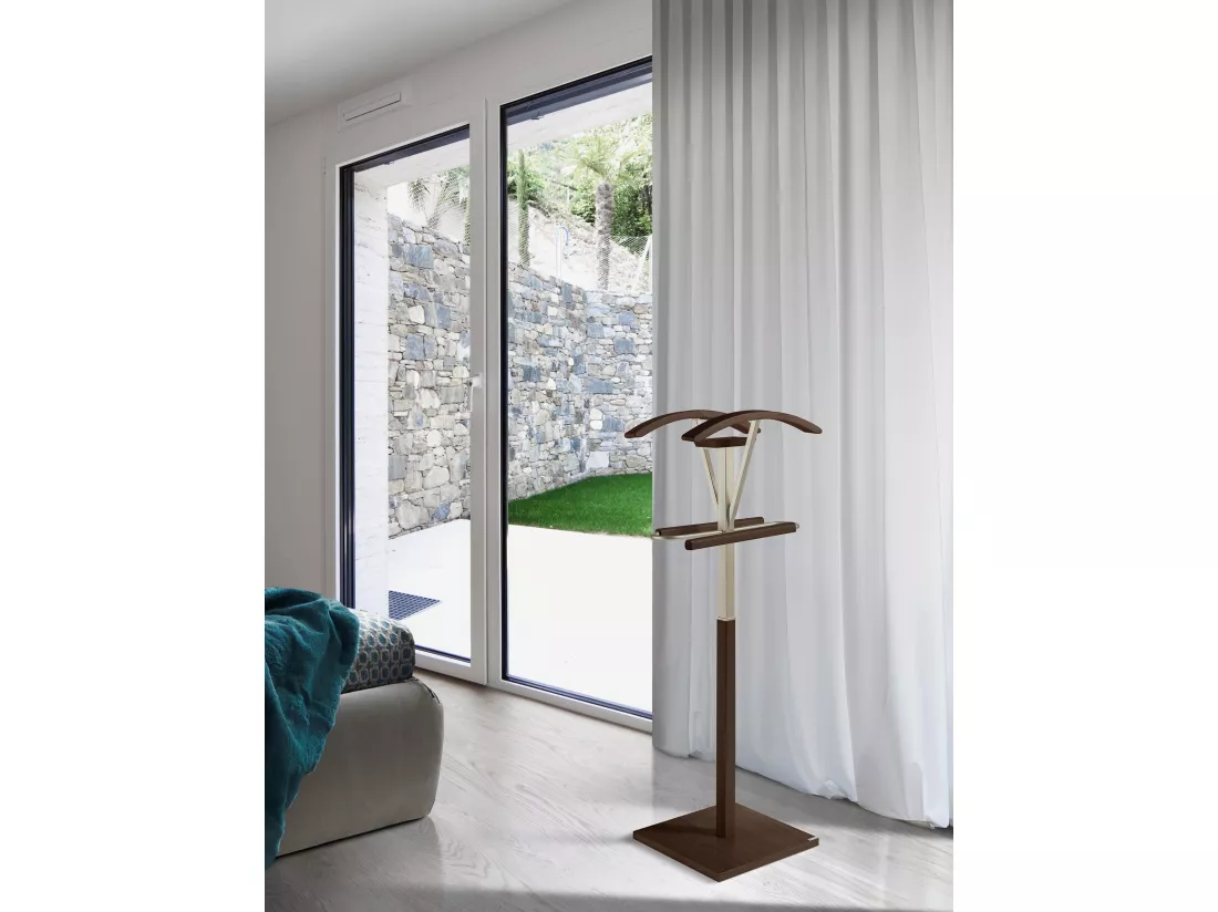 Valet de nuit - H110cm x L47cm x P34cm - hêtre massif wenge - Couple