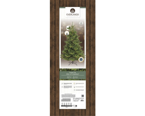 Everlands kunstkerstboom, verlicht, H 210 cm, groen