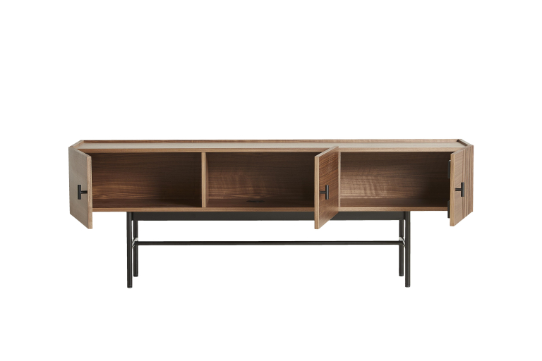 Woud Array low dressoir 150 black painted oak