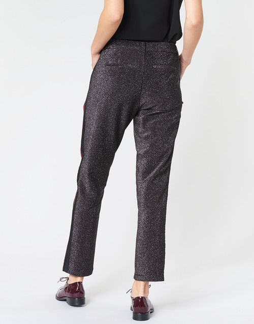 Maison Scotch - TAPERED LUREX PANTS WITH VELVET SIDE PANEL - Gris