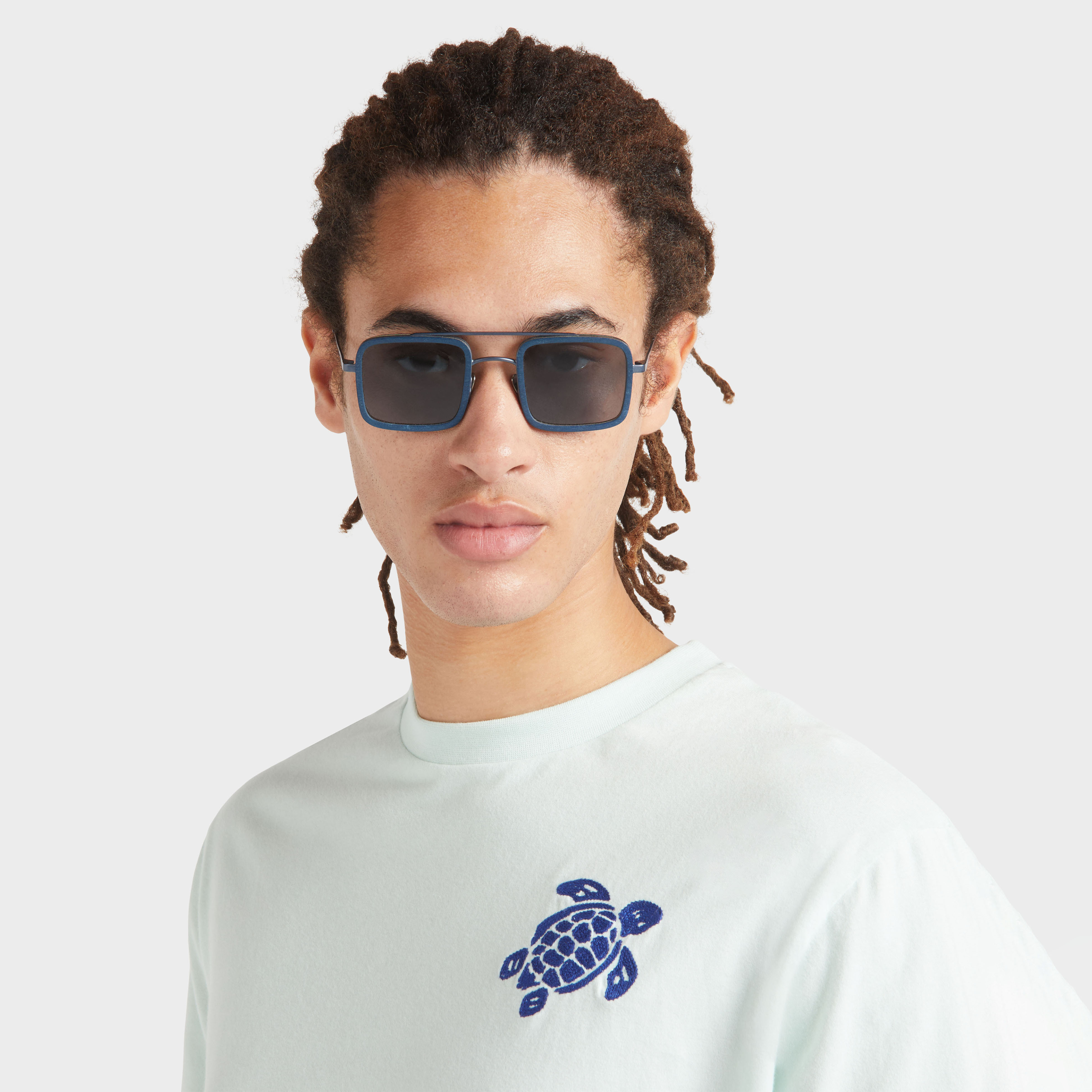 T-shirt en coton organique homme Tortue brodée