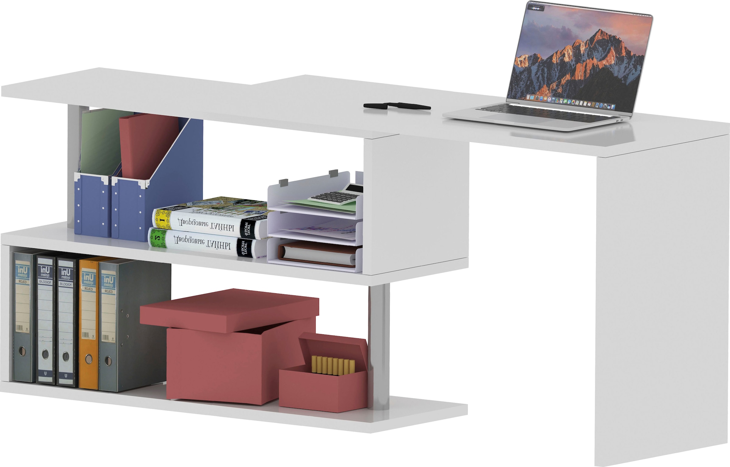 INOSIGN Schreibtisch »Volta, Made in Italy« multifunktional - als Computertisch, Eckschreibtisch oder Sideboard