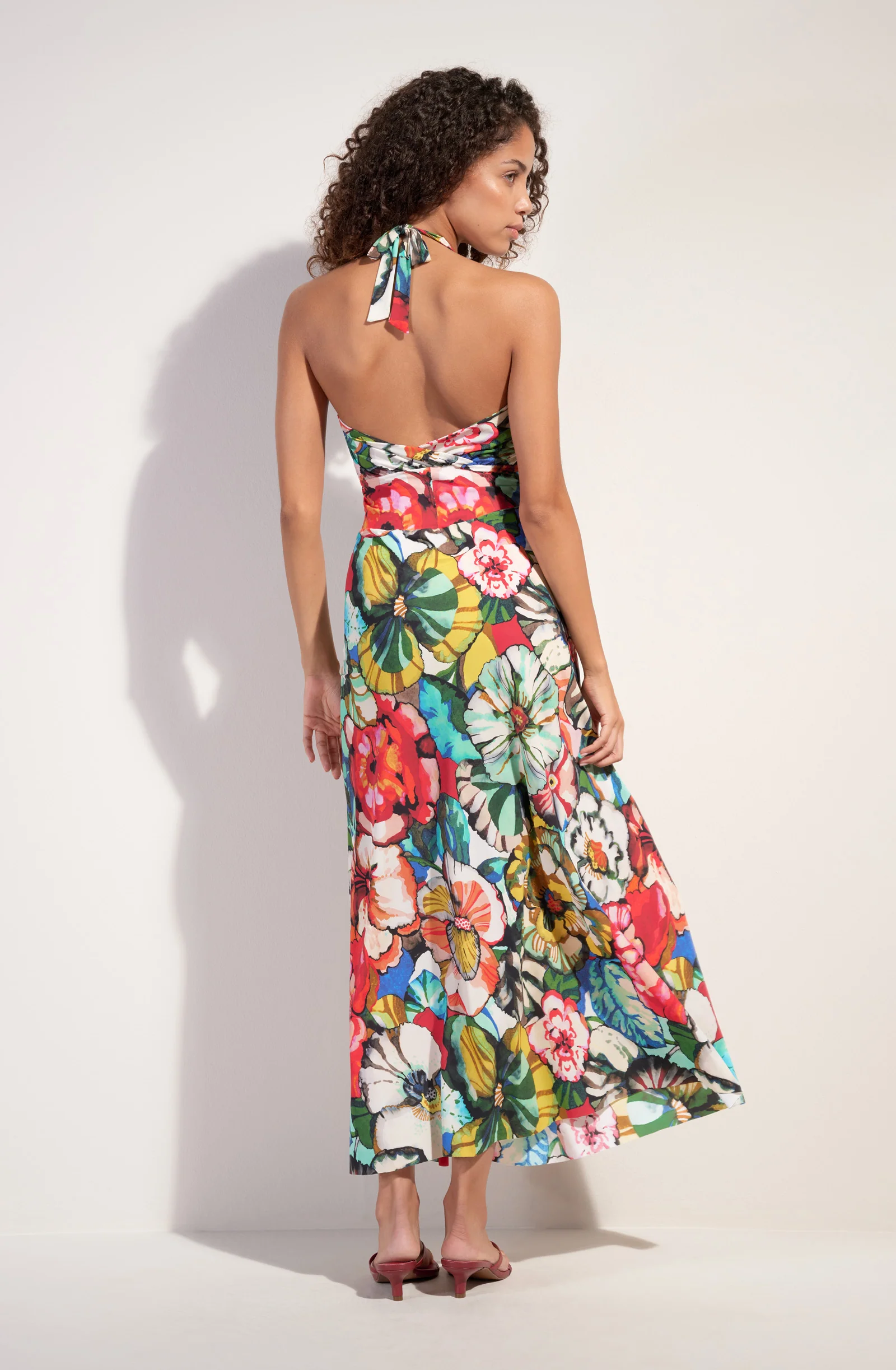 rona Robe longue en voile dos nu imprimé FLOWER Flower