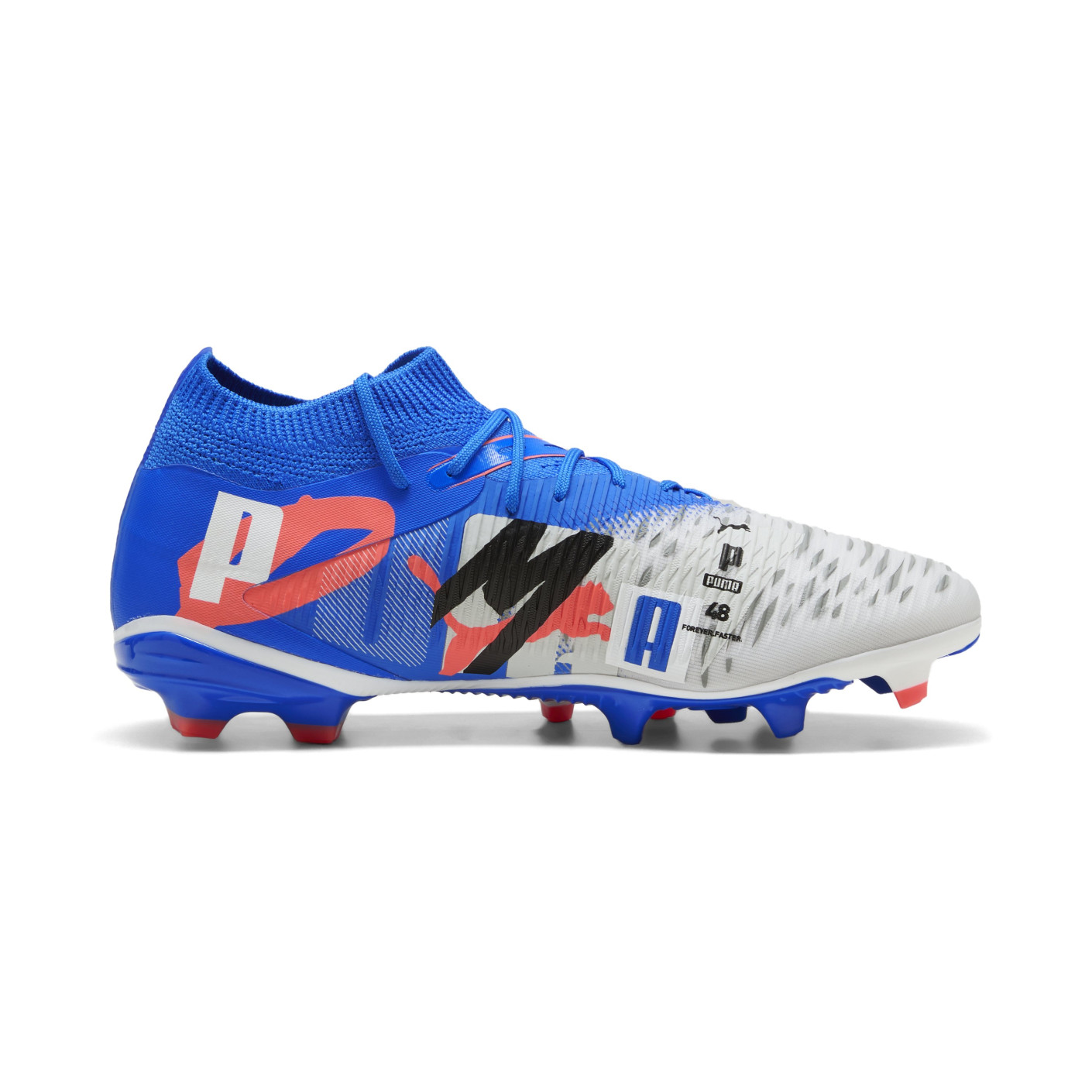 PUMA Future 8 Match Forever Gras / Kunstgras Voetbalschoenen (MG) Wit Blauw Oranje