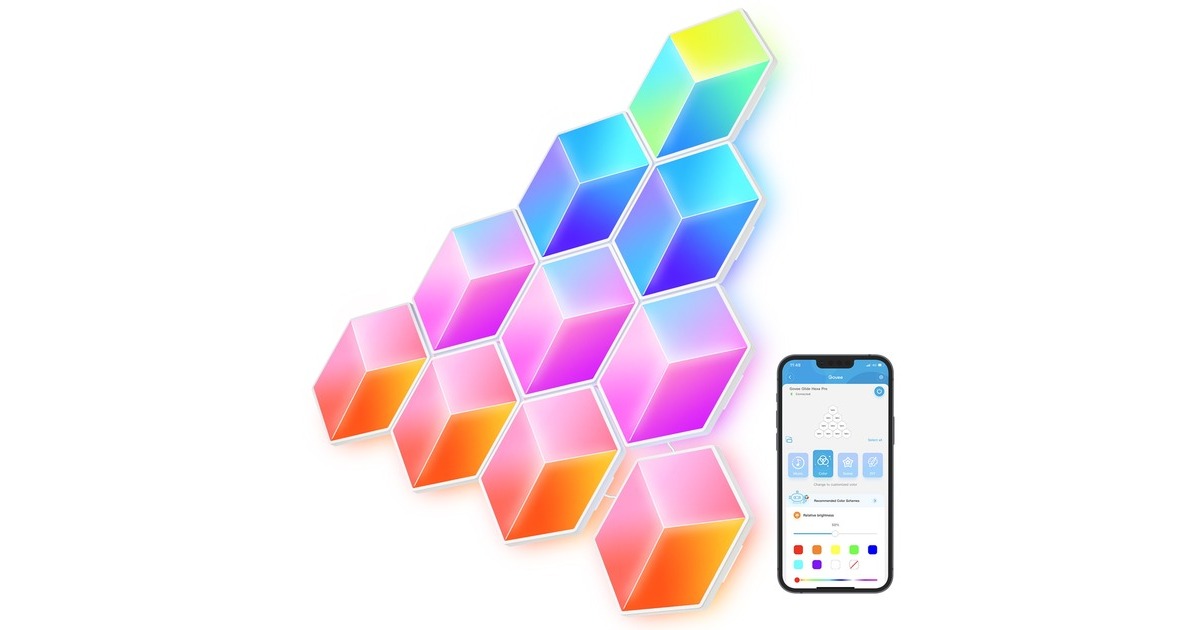 GoveeH6066 Glide Hexa Pro LED Light Panels - 10-pack sfeerverlichting  (RGBIC)