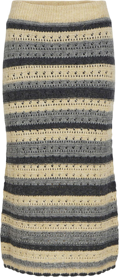 Object OBJSARO HW KNIT SKIRT 130 Medium grey melange/sandshell