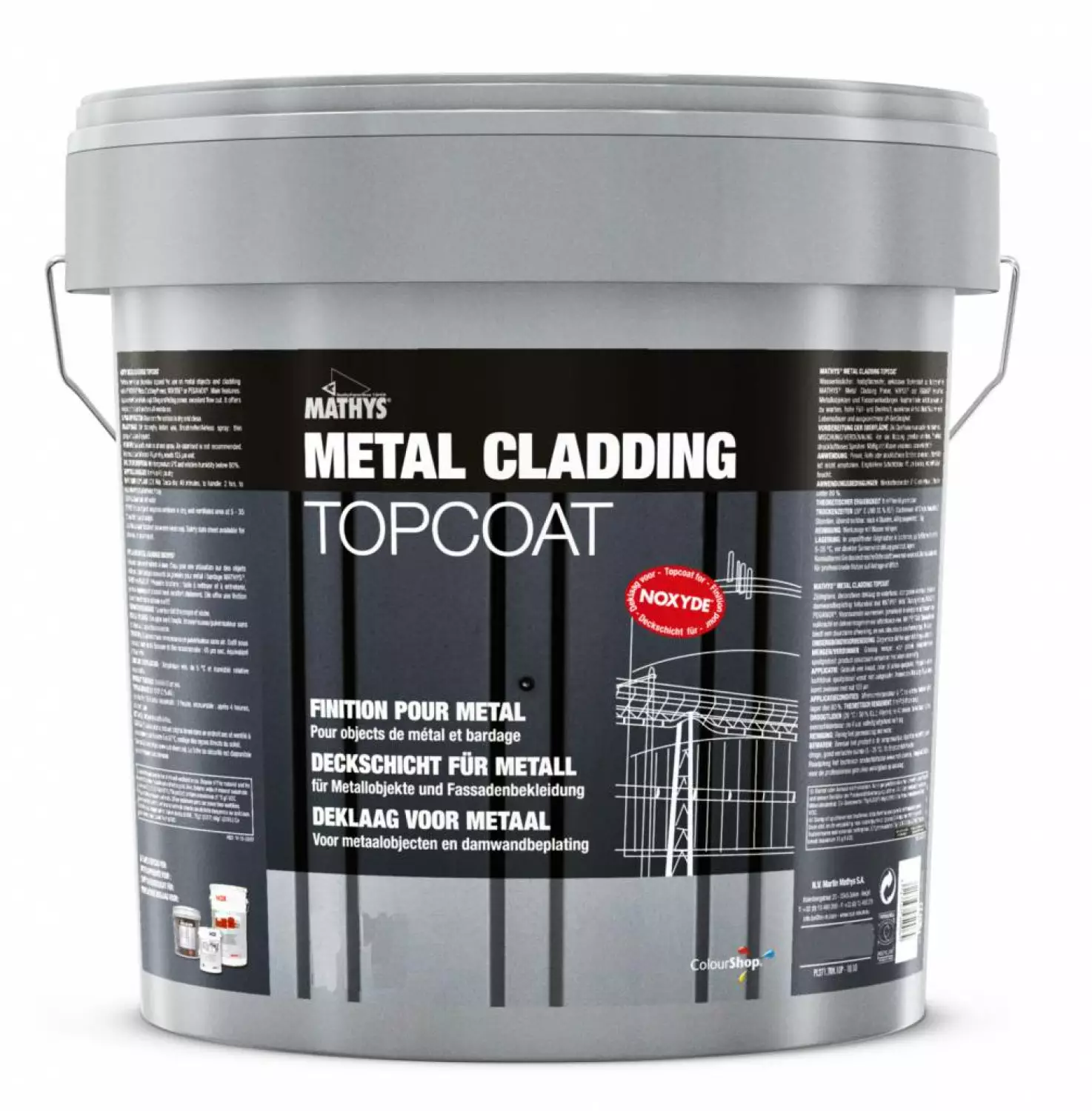 Rust-Oleum Metal/Cladding Topcoat - op kleur gemengd - 10L