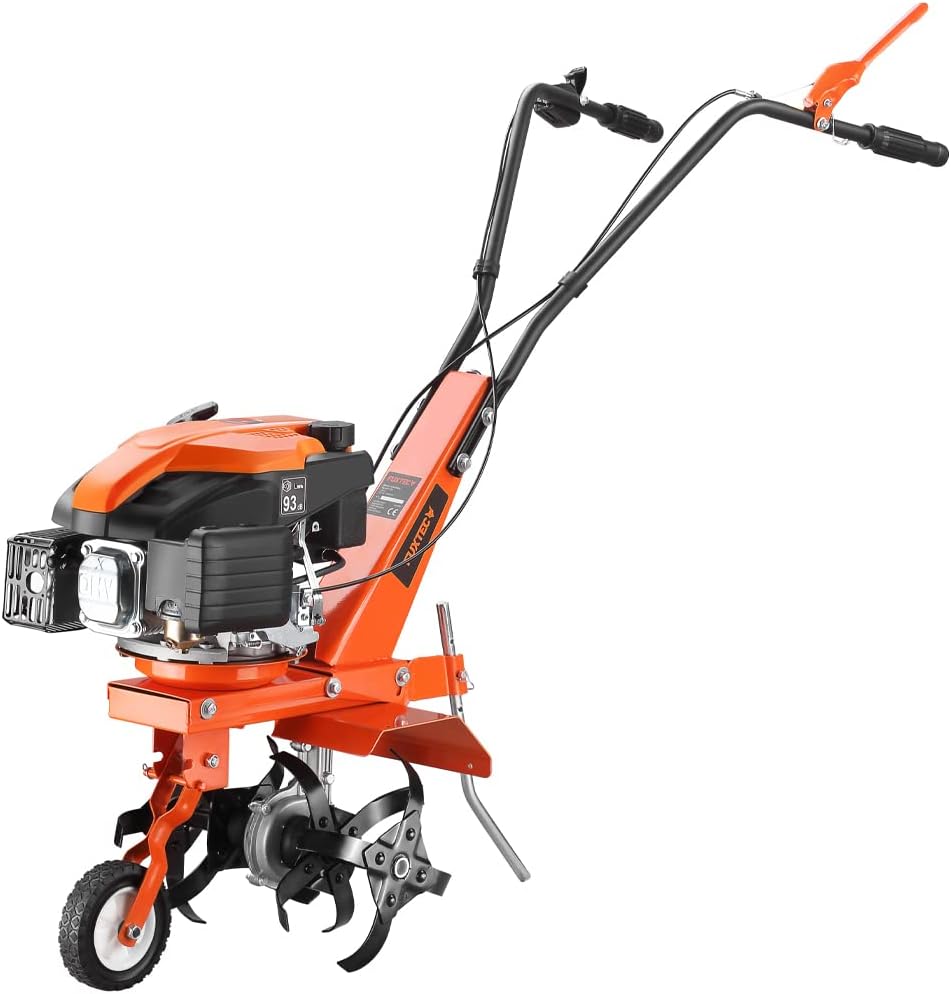 FUXTEC Motorhacke FX-AF1139, Gartenfräse für kleine bis mittelgroße Flächen, benzinbetriebene Bodenhacke, 16 robuste Messer, 4-Takt-Motor, Arbeitsbreite 36 cm, 3000 U/min
