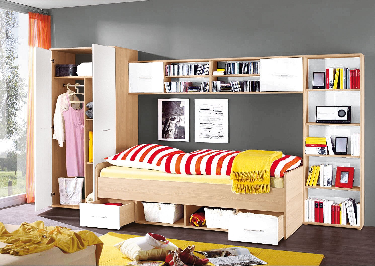 Jugendzimmer Nanu Eiche San Remo/Weiß Nachbildung
