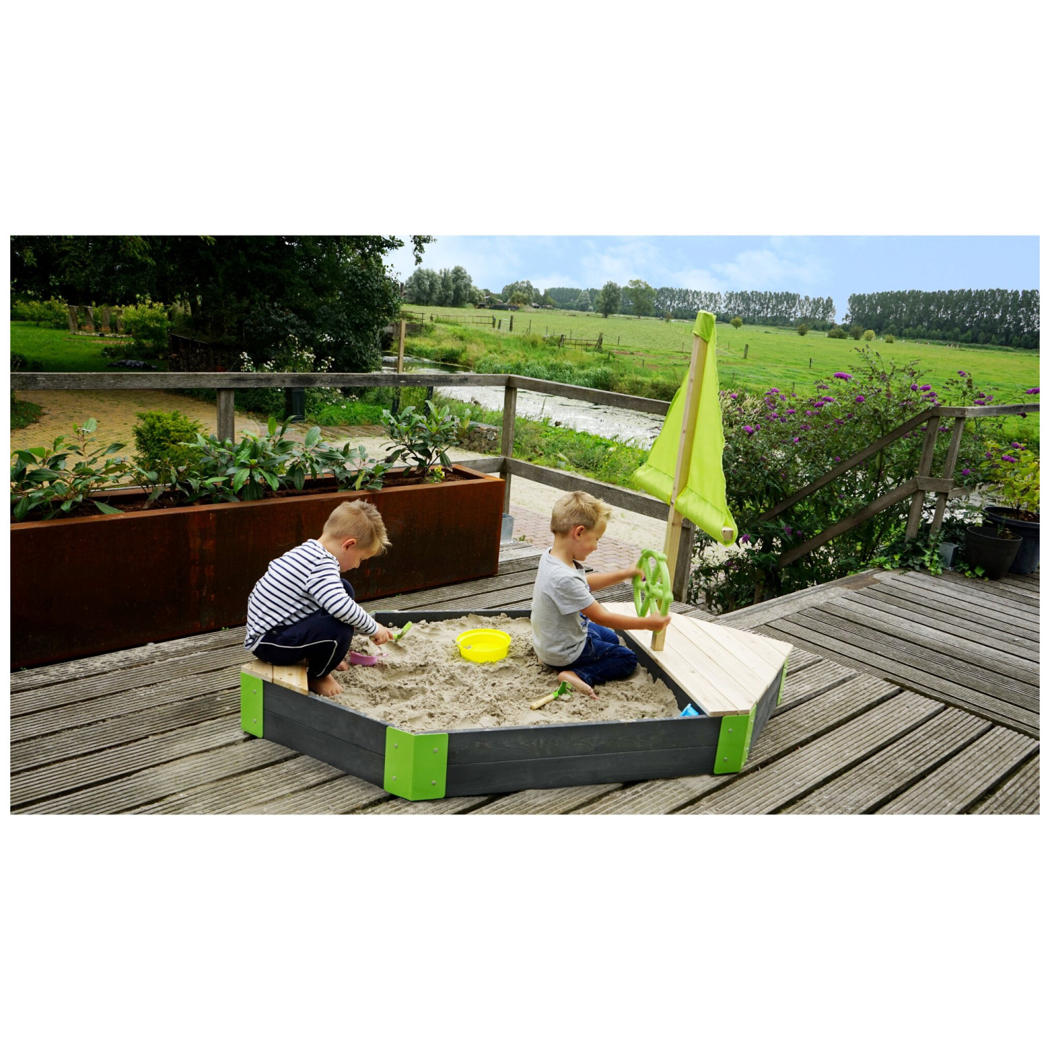 EXIT Aksent houten zandbak boot 190x90cm