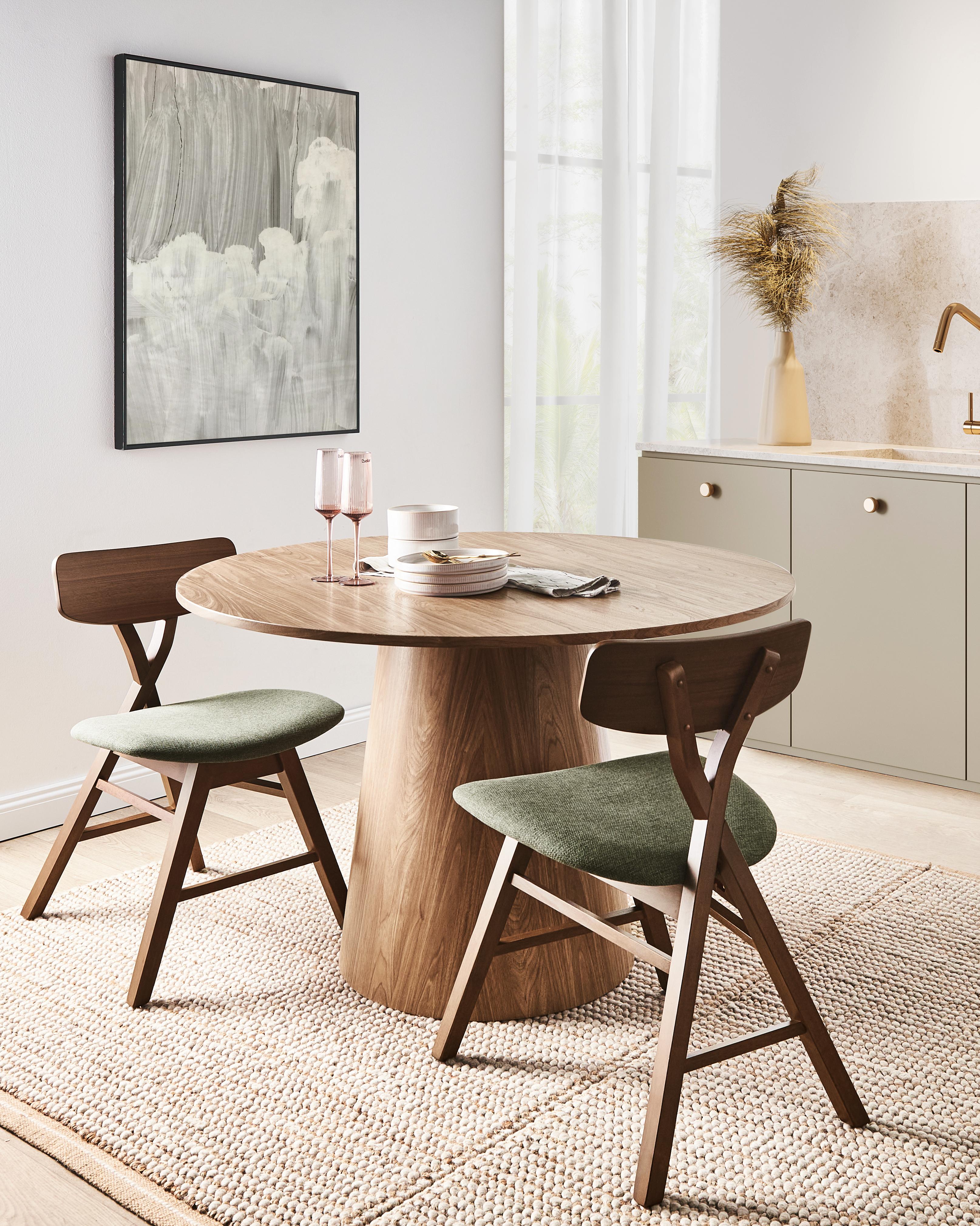 Set van 2 eetkamerstoelen LELAND Hout Donkerbruin