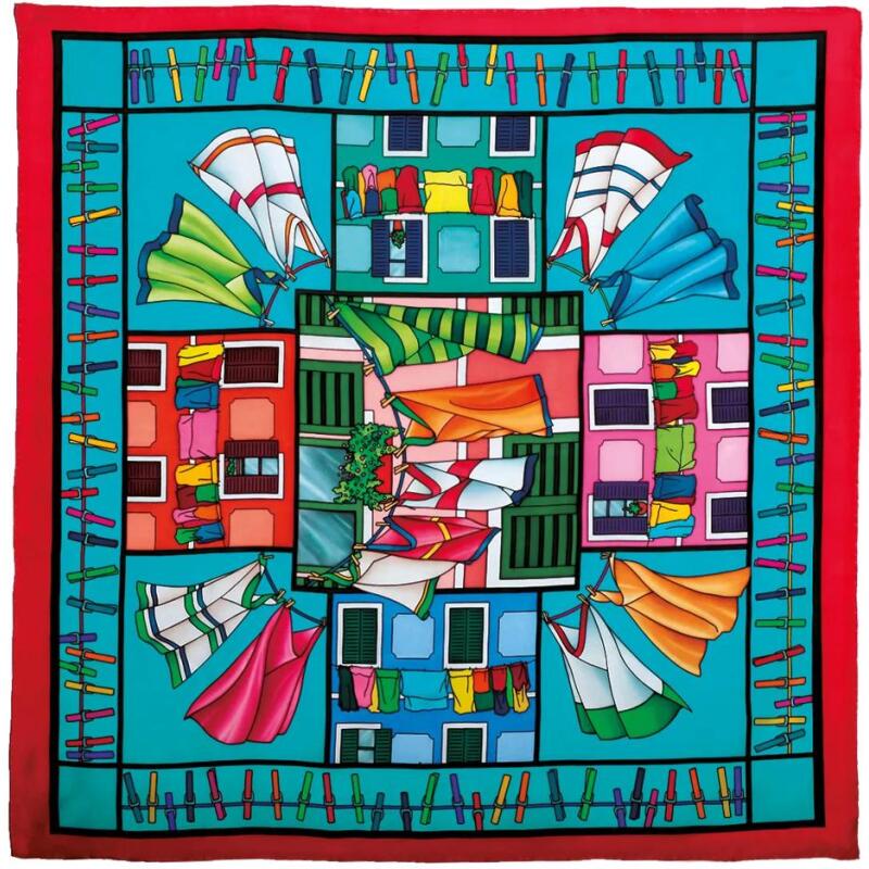 Carré 100% soie - 90x90cm Fenêtre sud - Blanc