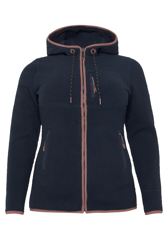 Polarino Fleecejacke mit Kapuze für kalte Tage,  aus Fleece,  modischer Stil