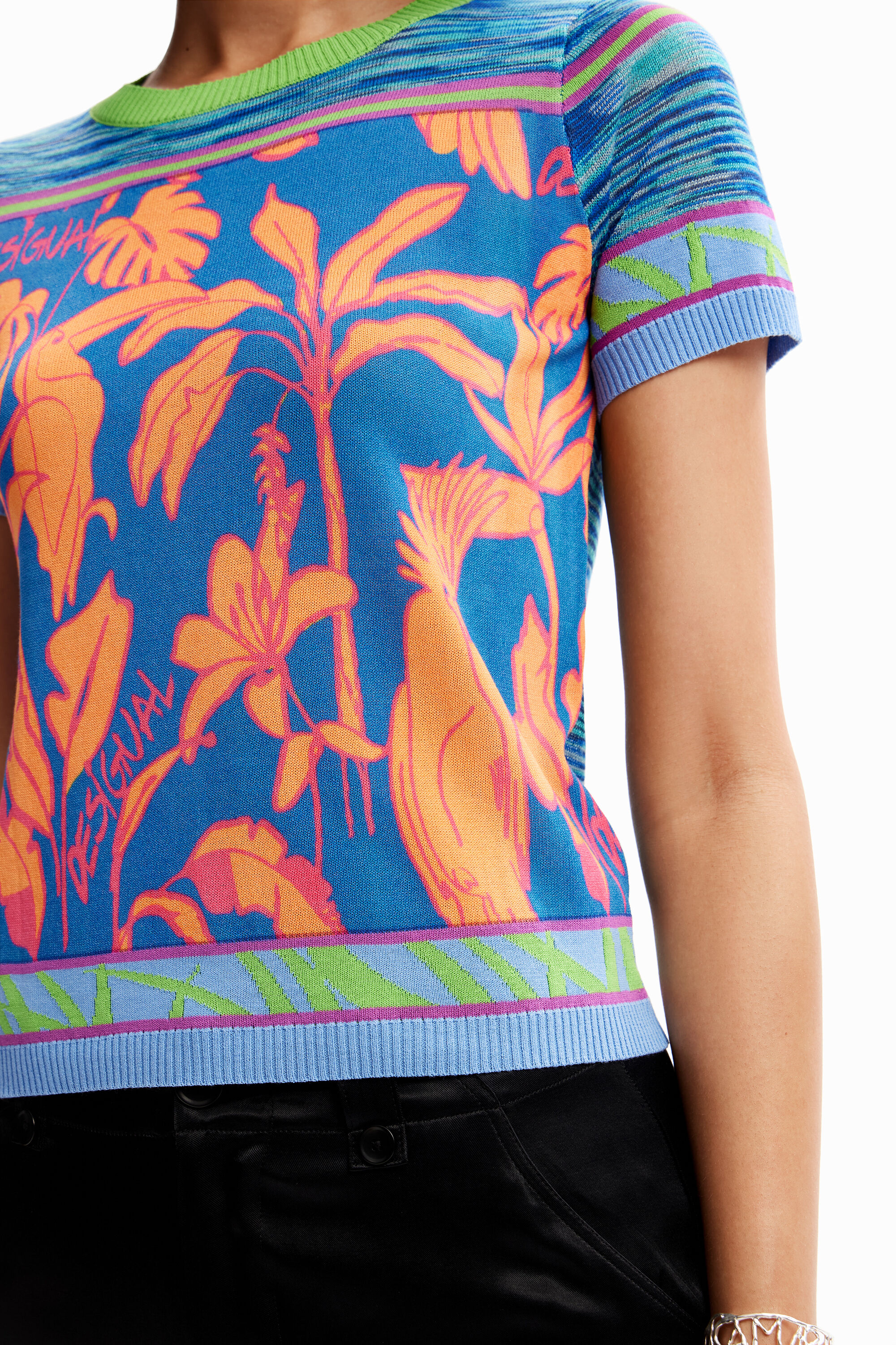 T-shirt tropical maille