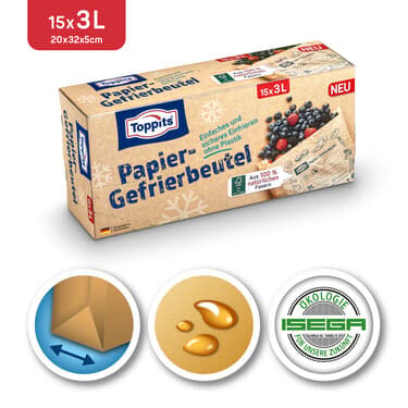 Toppits® Papier-Gefrierbeutel 3L
