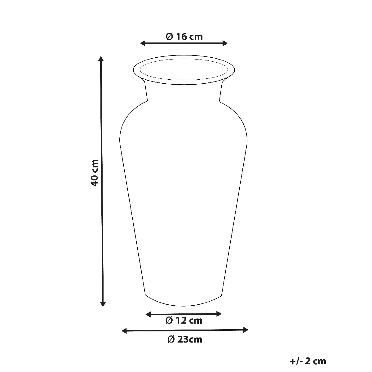 Beliani Siak - Vase décoratif en céramique 40 cm - Marron