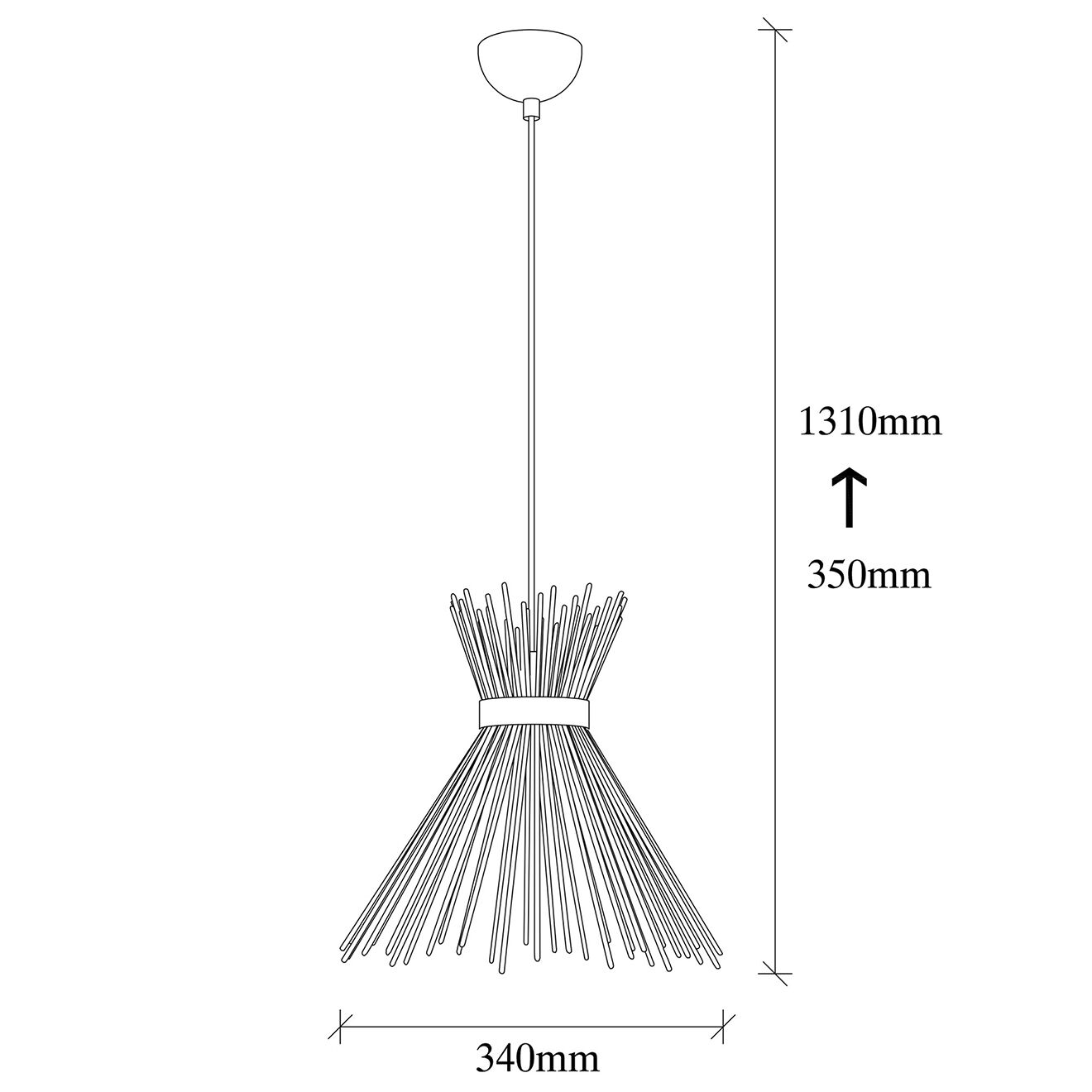 Sheen Suspension Kirpi noire - 34x131 cm